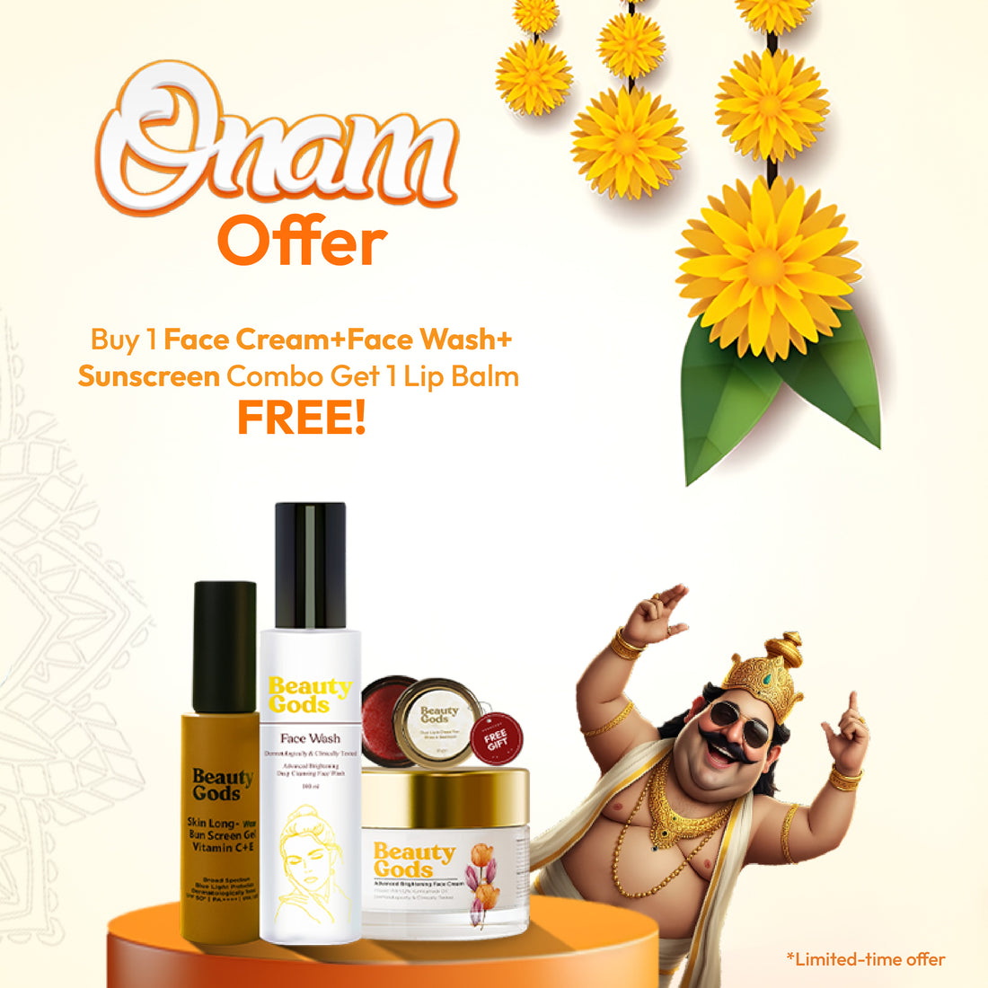 Face Wash, Brightening Face Cream & Sunscreen Gel SPF 50+ PA++++